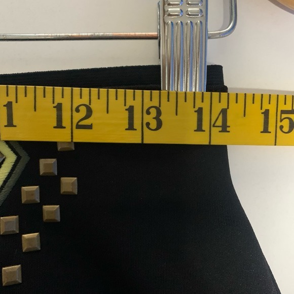 BISOU BISOU Black Beaded Geometric Print Pencil Skirt - Picture 12 of 13